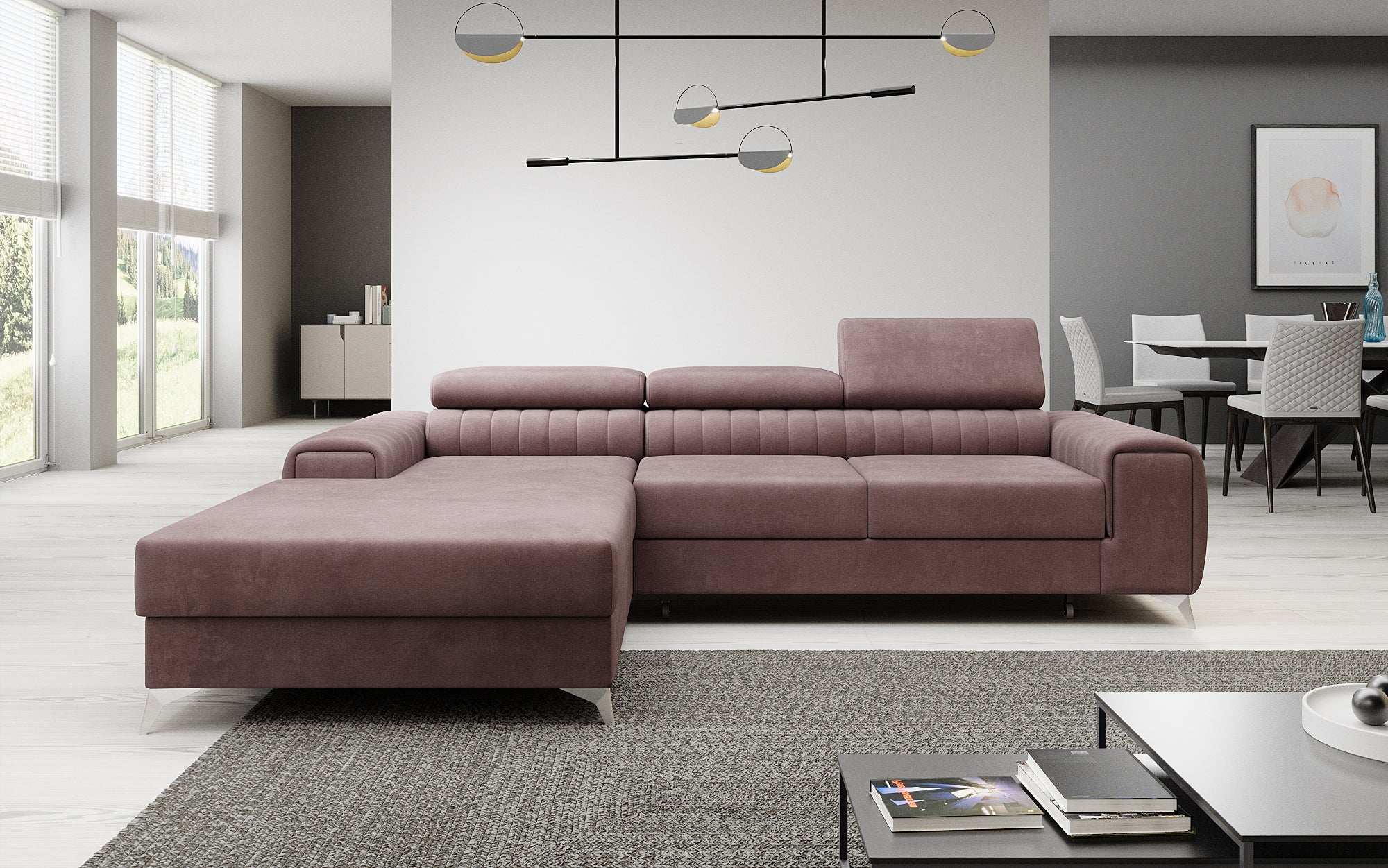 Designer Sofa Melinda mit Schlaf- und Klappfunktion