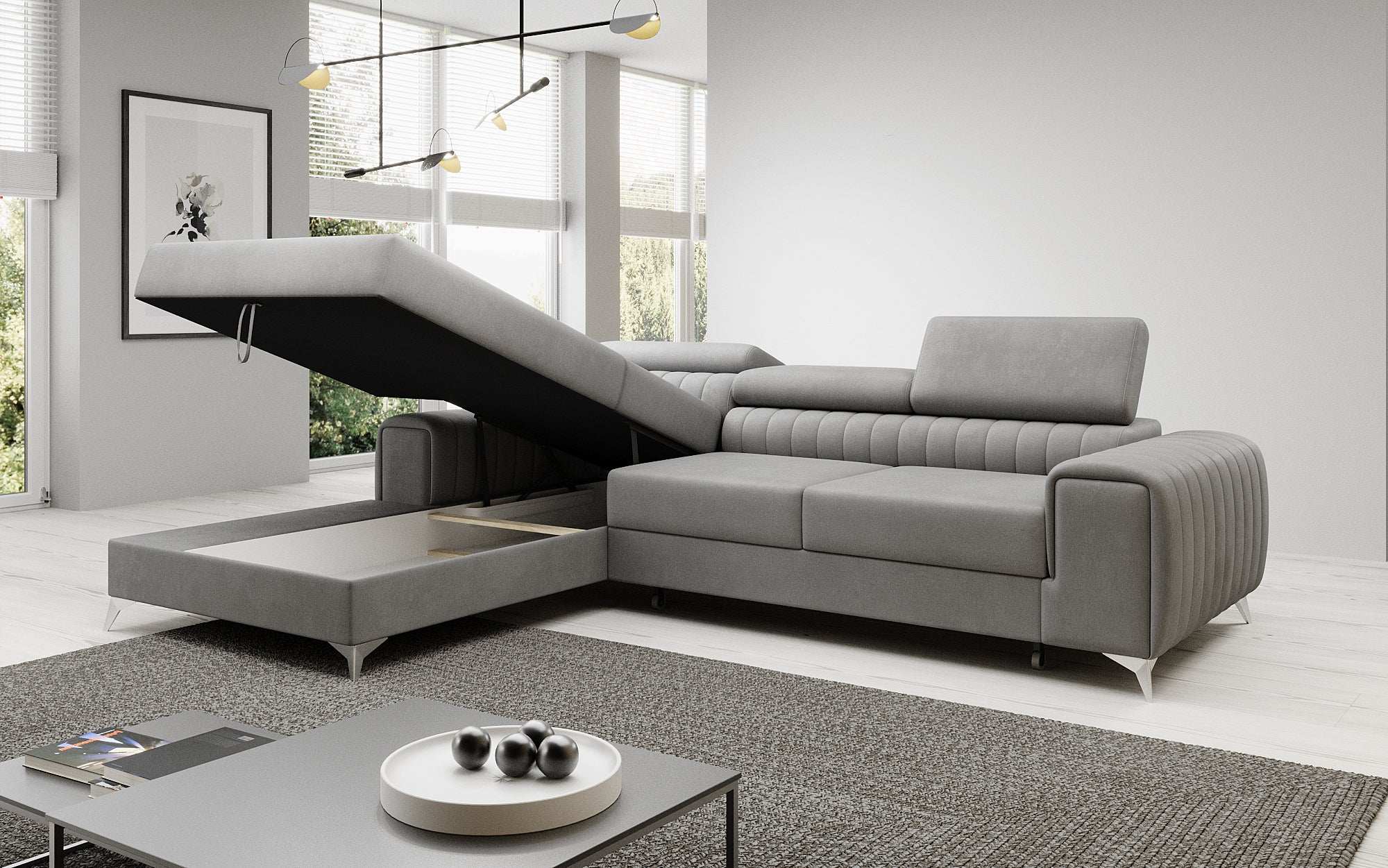 Designer Sofa Melinda mit Schlaf- und Klappfunktion