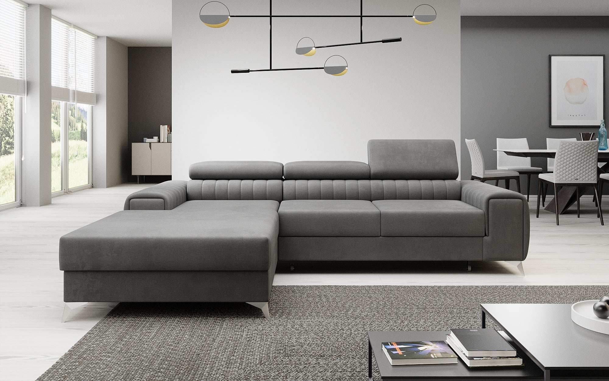 Designer Sofa Melinda mit Schlaf- und Klappfunktion