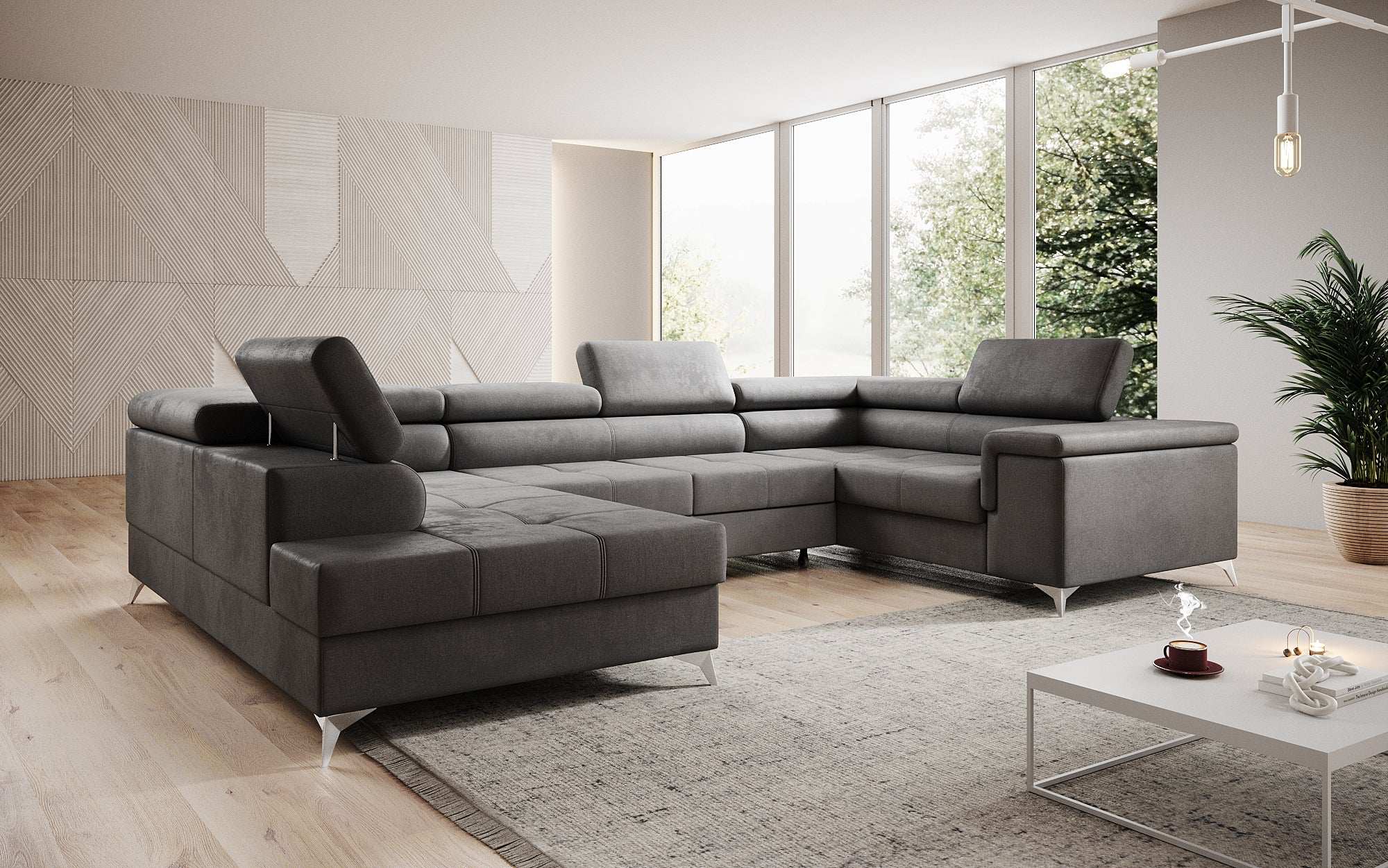 Designer Sofa Torino mit Schlaf- und Klappfunktion