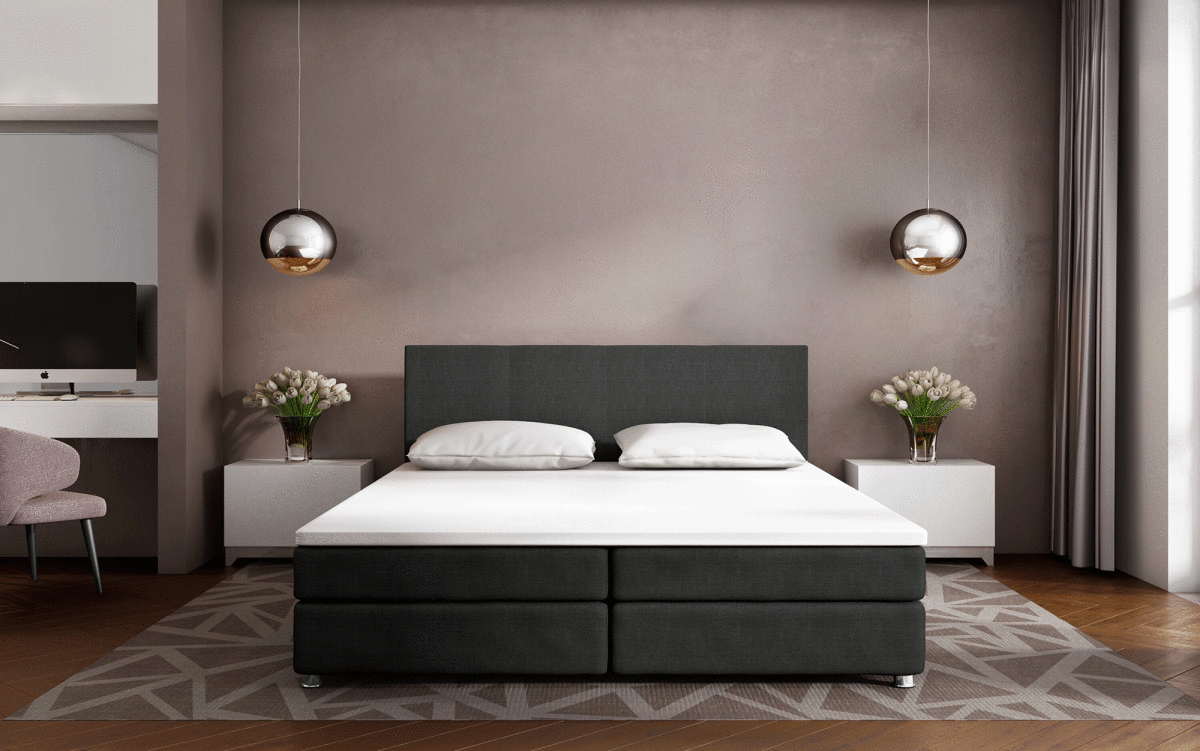 Boxspringbett Athene Dunkelgrau - Luxusbetten24