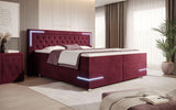 Boxspringbett Carlotta mit LED, Stauraum und USB (Samt) - Luxusbetten24