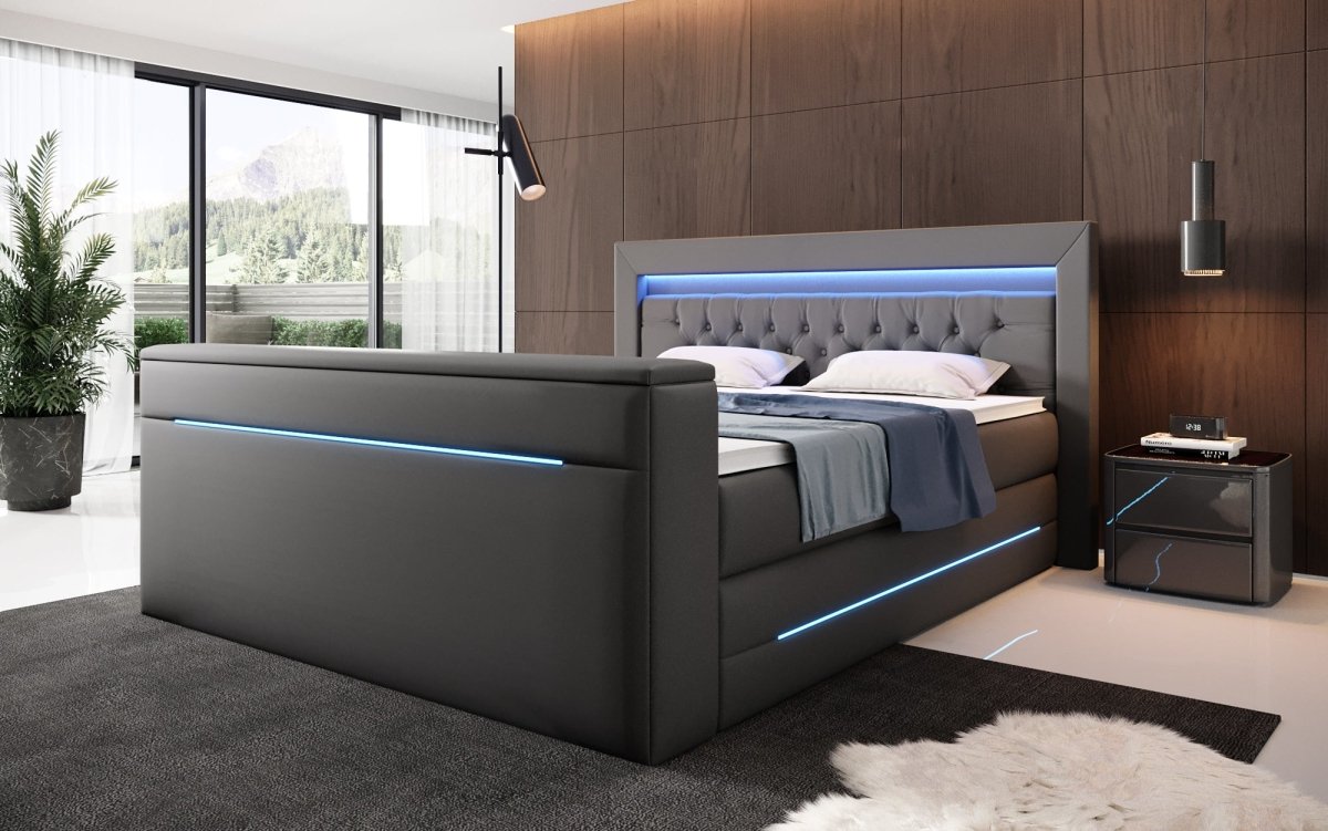 Boxspringbett Merkur mit TV Lift und RGB - Luxusbetten24