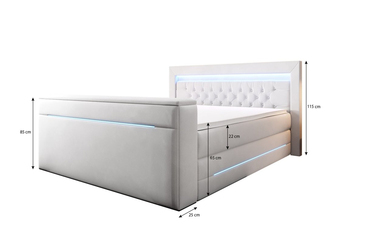 Boxspringbett Neptun mit TV Lift und RGB - Luxusbetten24