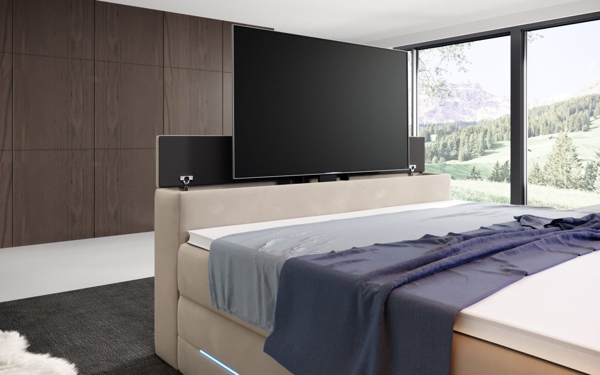 Boxspringbett Neptun mit TV Lift und RGB - Luxusbetten24