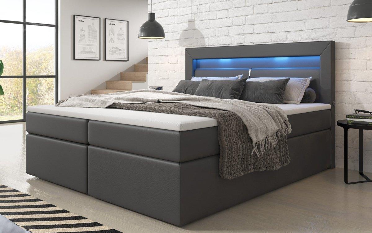 Boxspringbett Repos mit LED und USB - Luxusbetten24