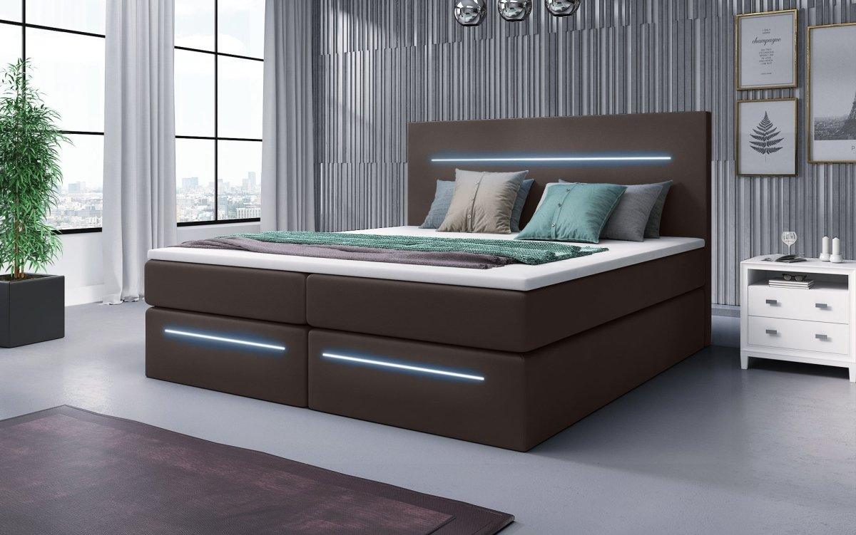 Boxspringbett Sejour mit LED u. Stauraum - Luxusbetten24