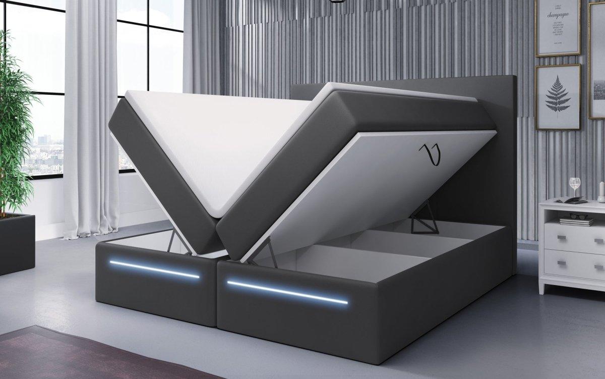 Boxspringbett Sejour mit LED u. Stauraum - Luxusbetten24