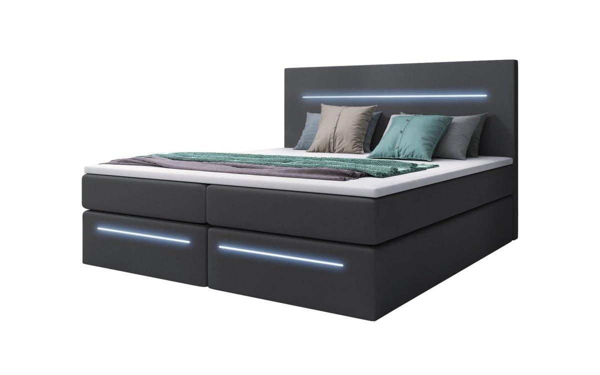 Boxspringbett Sejour mit LED u. Stauraum - Luxusbetten24