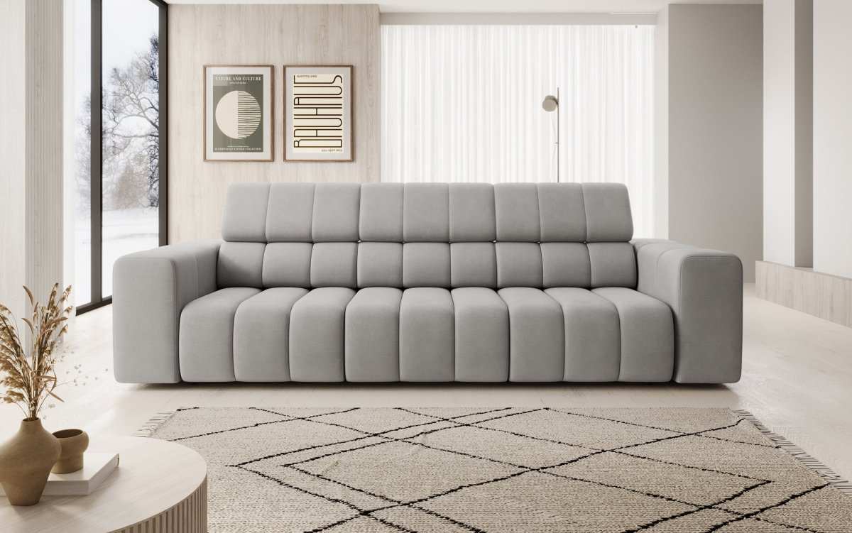 Designer 3er Sofa Aurora mit verstellbaren Kopfstützen