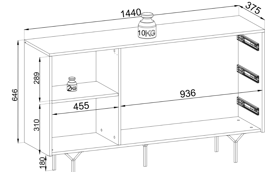 Designer Kommode Rilora II - Luxusbetten24