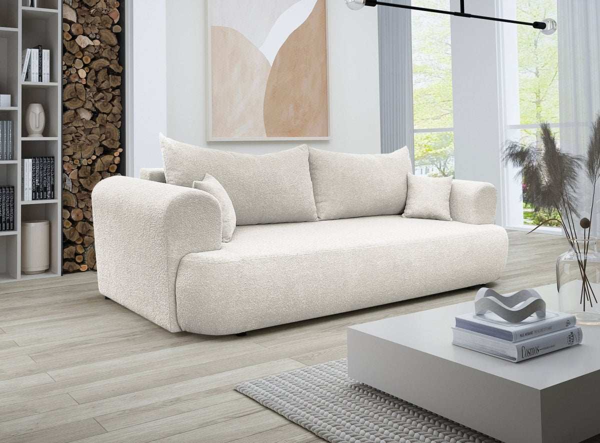 Designer Sofa Baron mit Schlaffunktion und Stauraum