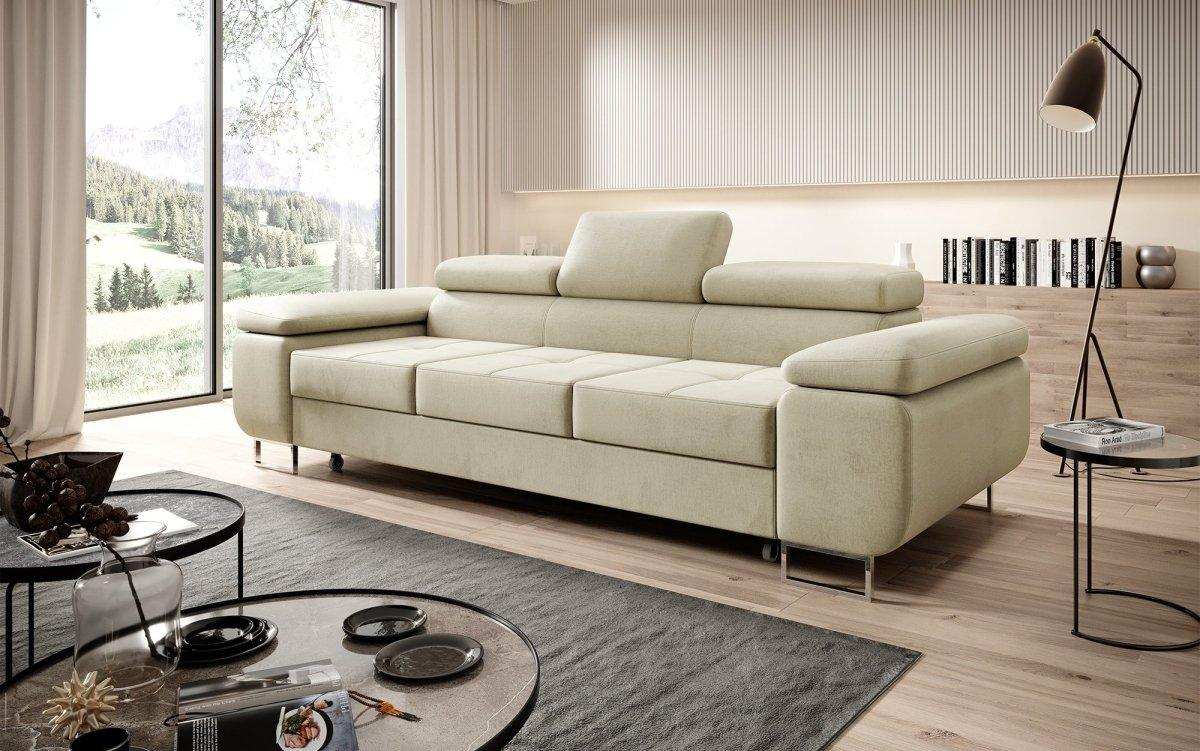 Designer Sofa Siera mit Schlaffunktion (Samt) - Luxusbetten24