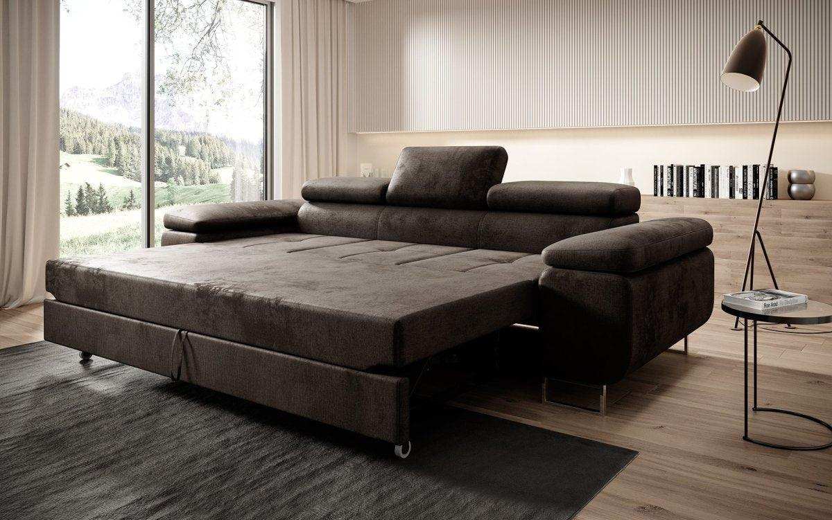 Designer Sofa Siera mit Schlaffunktion (Samt) - Luxusbetten24