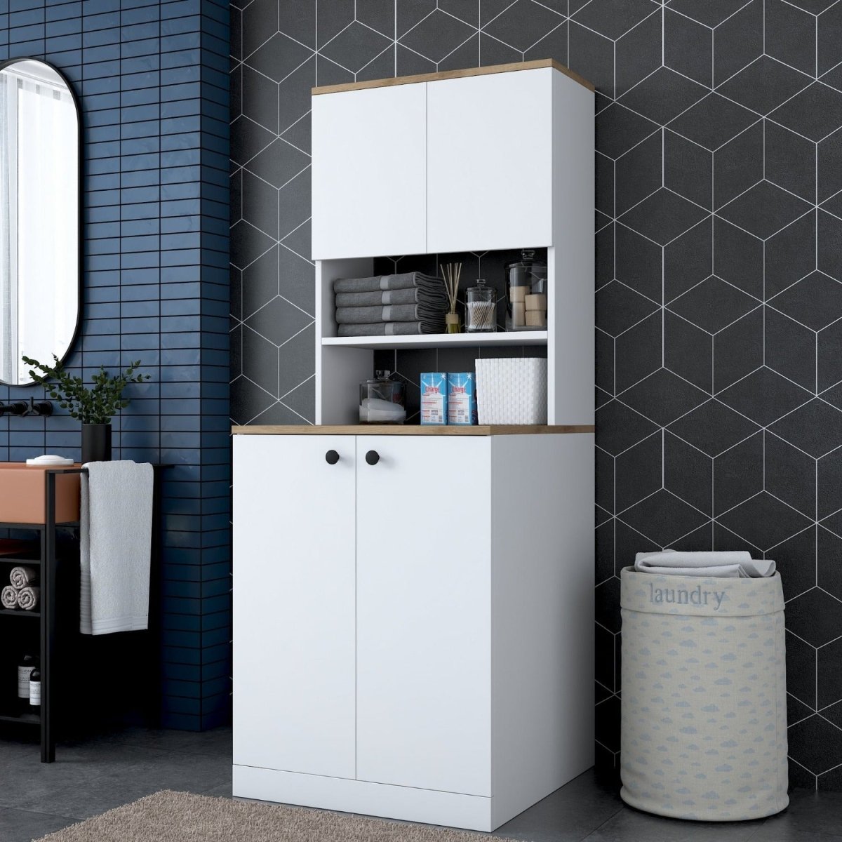 Designer Waschmaschinen - Schrank Luvano - Luxusbetten24