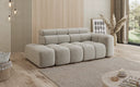 Designer Sofa 3-Sitzer mit Chaise Longue Mia in Chenille