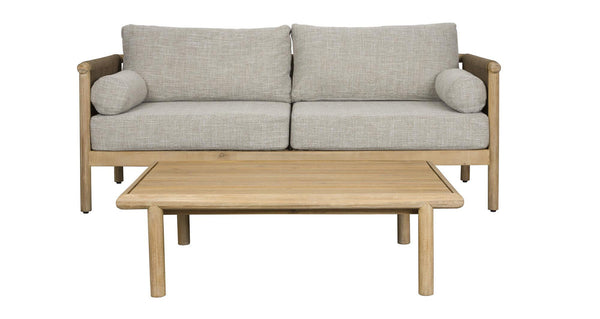 Outdoor-Bänke Orivo Sofa Oasis + Coffee Table – aus Leinen in Beige