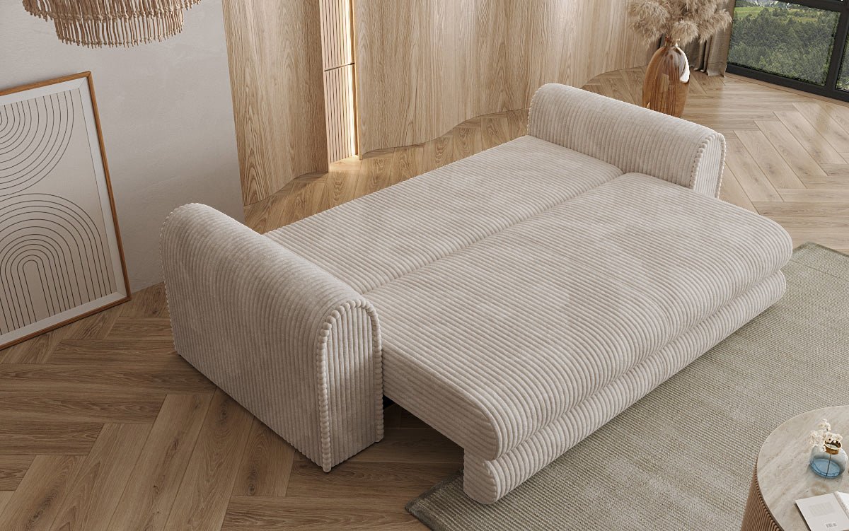 Designer Sofa Lil Buddy 3 Sitzer mit Schlaffunktion und Stauraum in Breitcord