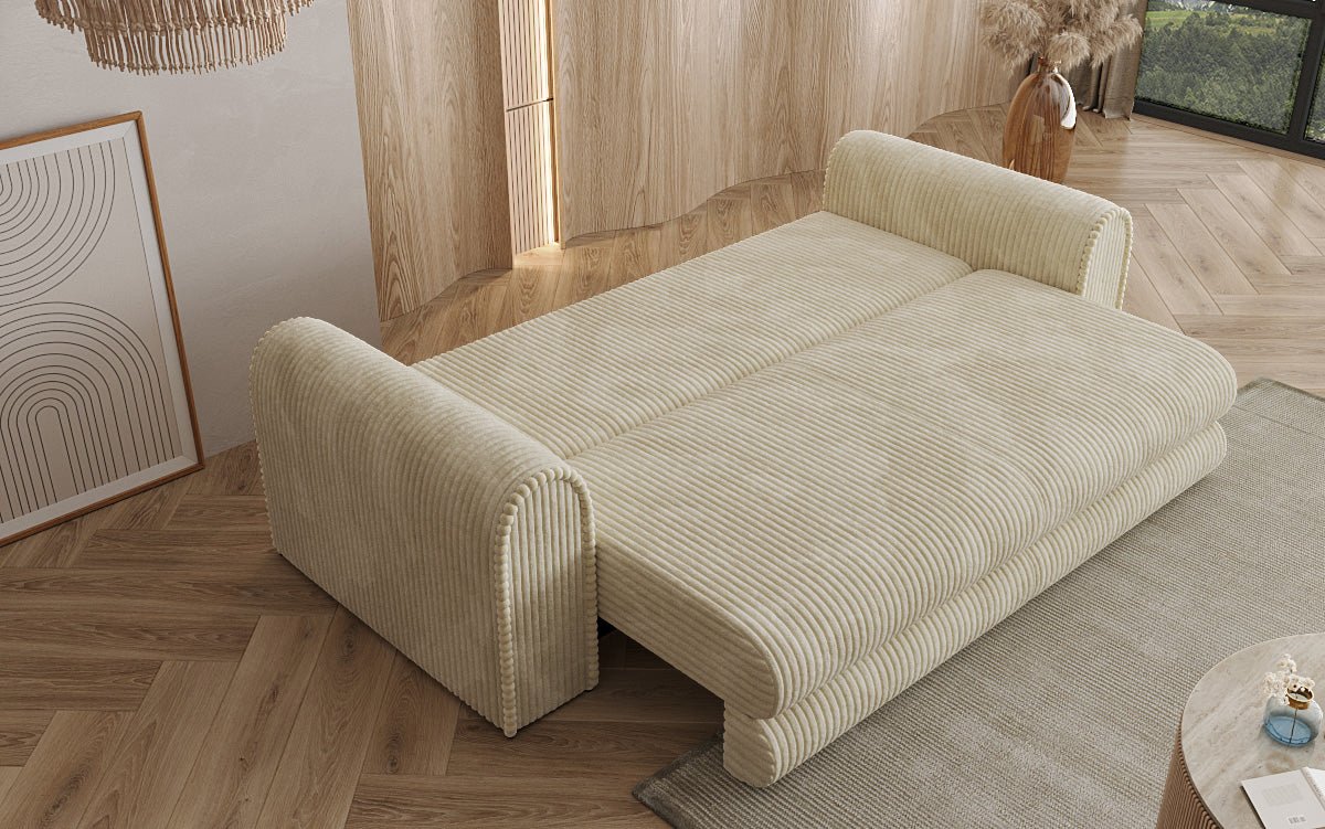 Designer Sofa Lil Buddy 3 Sitzer mit Schlaffunktion und Stauraum in Breitcord