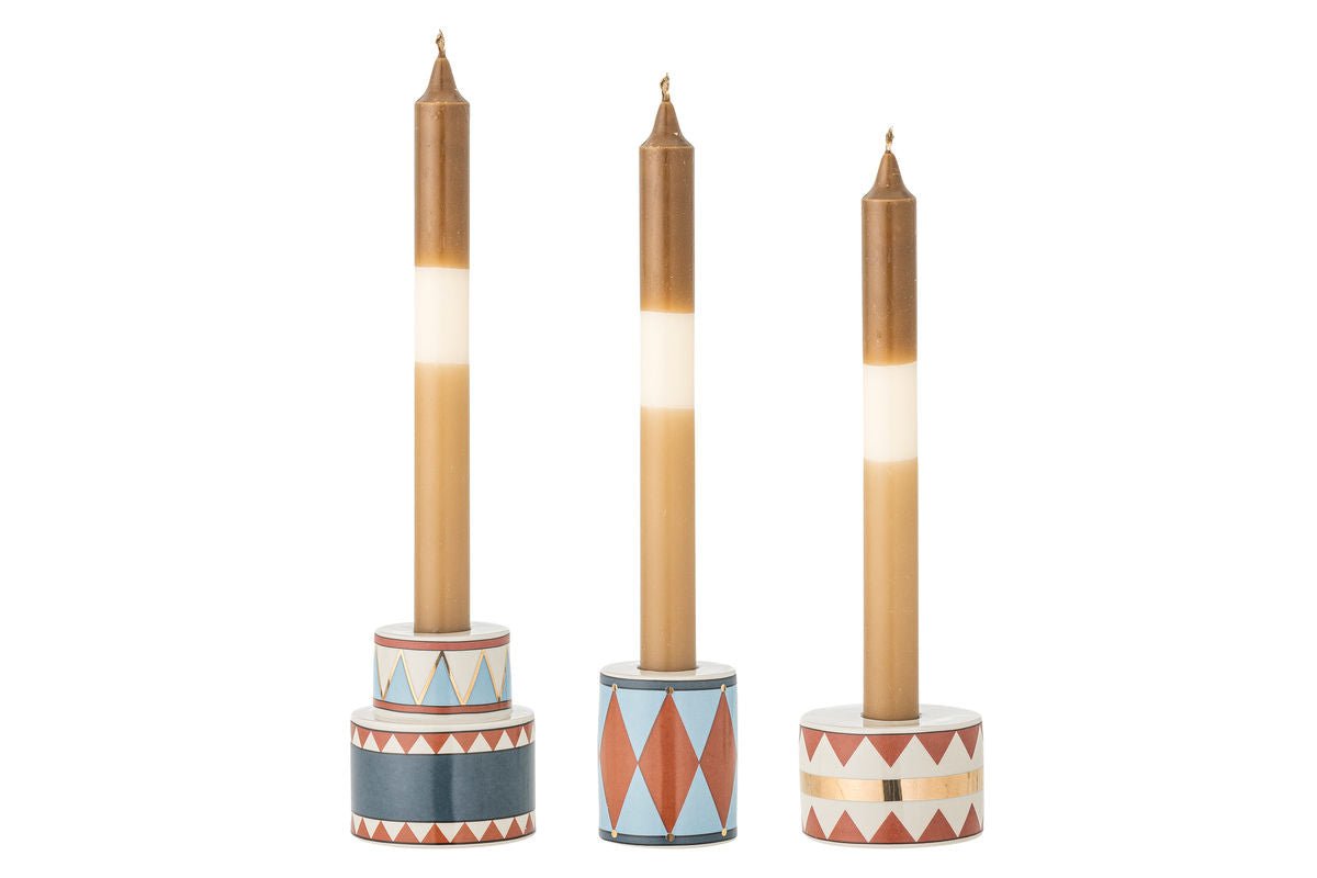 Kerzenhalter-Set Druma – Steingut, bunt (3er-Set)