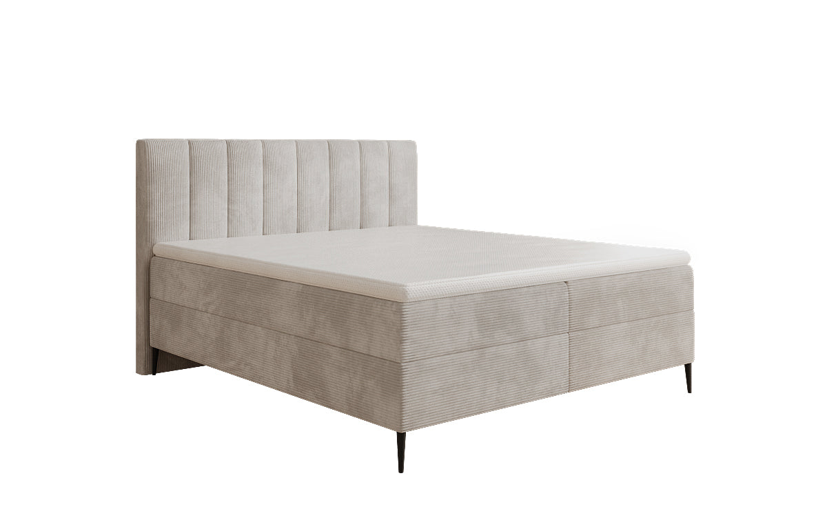 Boxspringbett Lucca in Cord mit Stauraum und Füßen