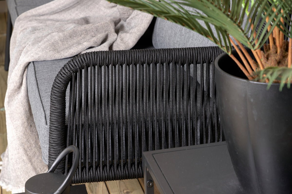 Lounge Set Madrid – in Schwarz aus Polyester-Seil und Metall