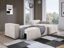 Designer Ecksofa Velanova mit Schlaffunktion und Stauraum aus Cord
