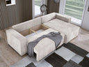 Designer Ecksofa Velanova mit Schlaffunktion und Stauraum aus Cord