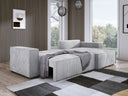 Designer Ecksofa Velanova mit Schlaffunktion und Stauraum aus Cord