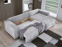 Designer Ecksofa Velanova mit Schlaffunktion und Stauraum aus Cord
