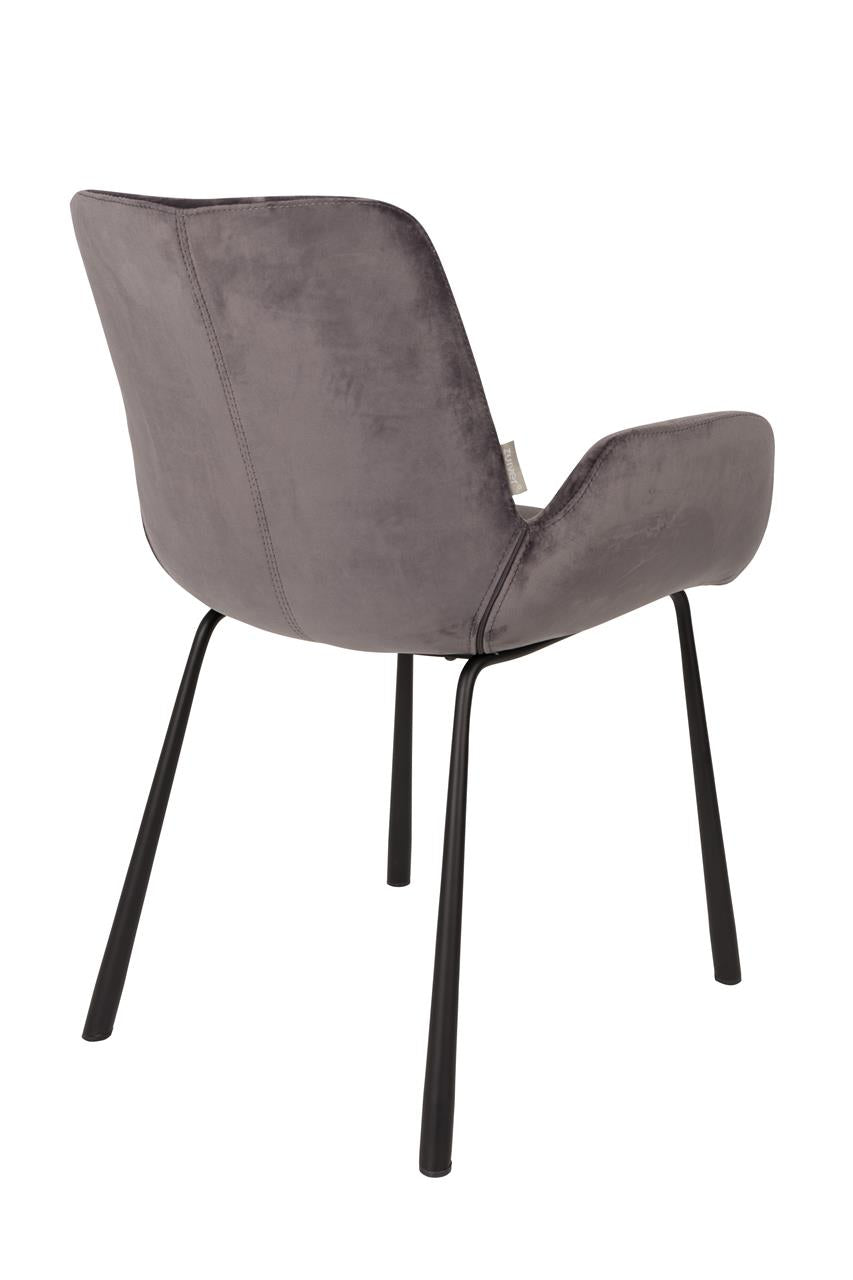 Sessel Brit 2er-Set – aus Samt in Grau