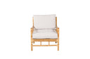 Sessel Bamboo - aus Bambus und Rattan mit hellgrauem Polster