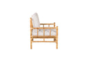 Sessel Bamboo - aus Bambus und Rattan mit hellgrauem Polster