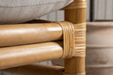 Sessel Bamboo - aus Bambus und Rattan mit hellgrauem Polster
