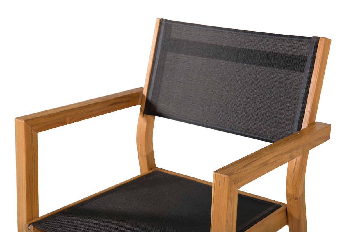 2er Set - Gartenstuhl Florenz aus Textilene/Akazie