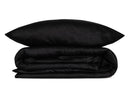 Premium Satin Bettwäsche Set Schwarz