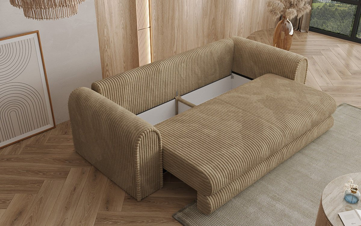Designer Sofa Lil Buddy 3 Sitzer mit Schlaffunktion und Stauraum in Breitcord