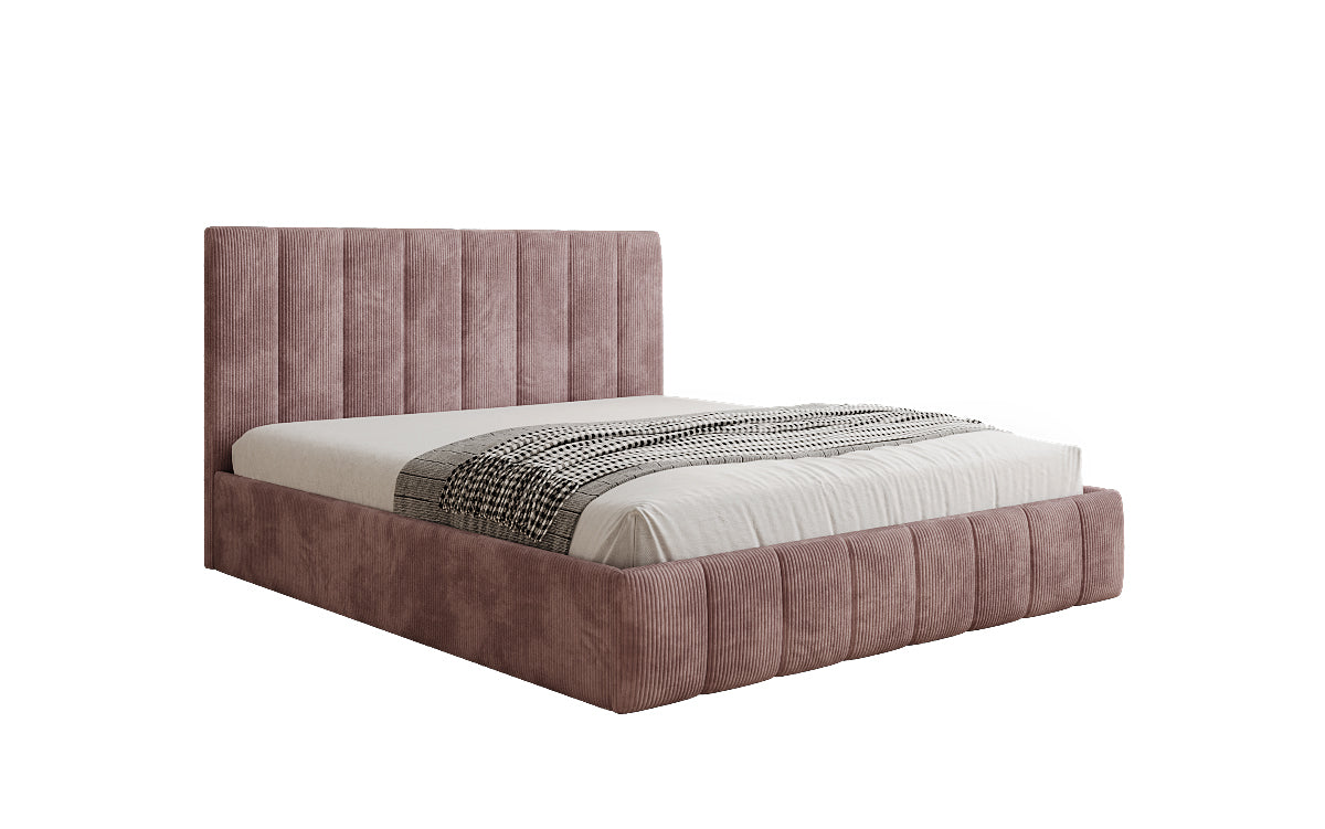 Designer Polsterbett Mila in Cord mit Stauraum
