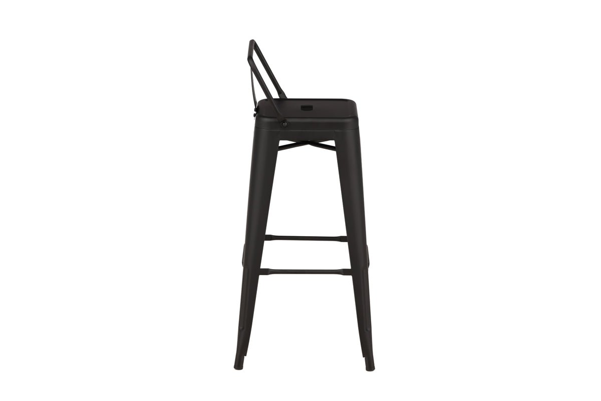 4er Set - Barhocker Tamo - Robust aus Stahl in Schwarz