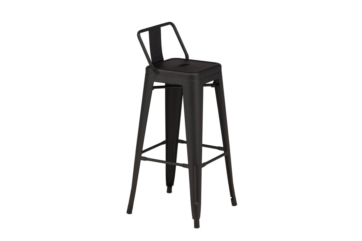 4er Set - Barhocker Tamo - Robust aus Stahl in Schwarz