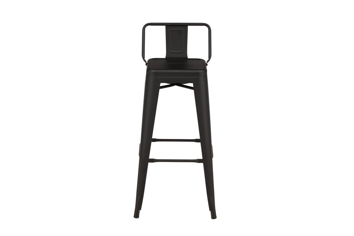 4er Set - Barhocker Tamo - Robust aus Stahl in Schwarz