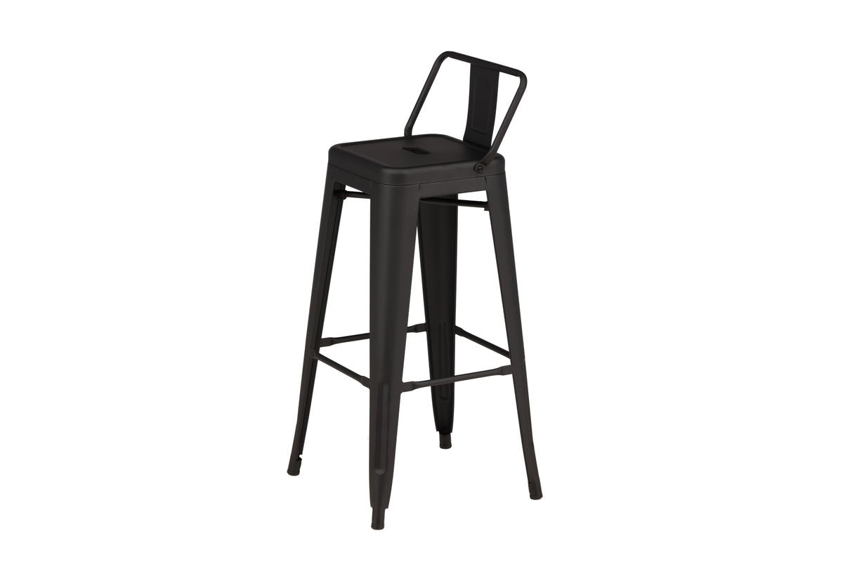 4er Set - Barhocker Tamo - Robust aus Stahl in Schwarz