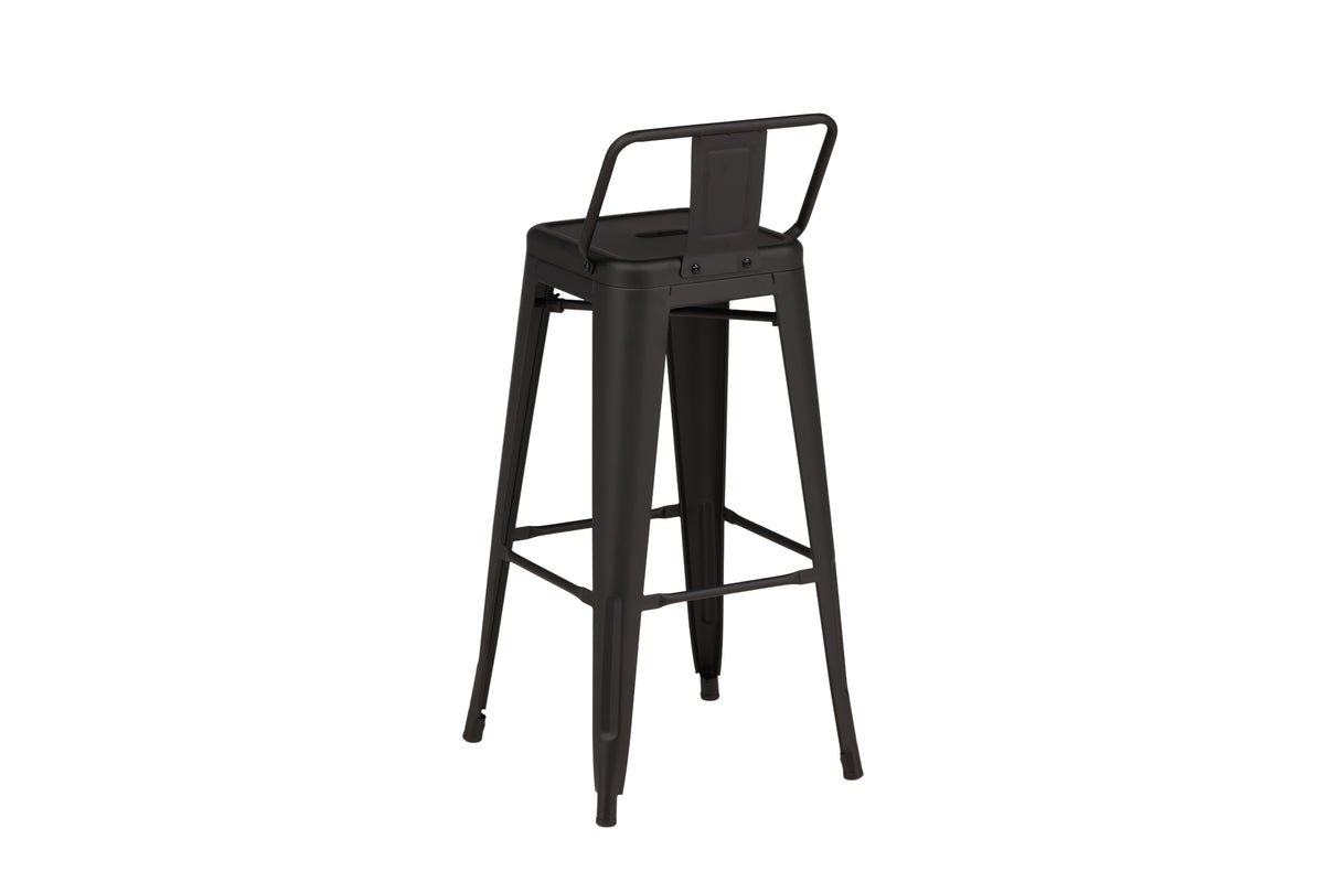 4er Set - Barhocker Tamo - Robust aus Stahl in Schwarz