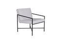 Designer Sessel Lundra – Polsterstuhl in Offwhite mit schwarzem Metallgestell