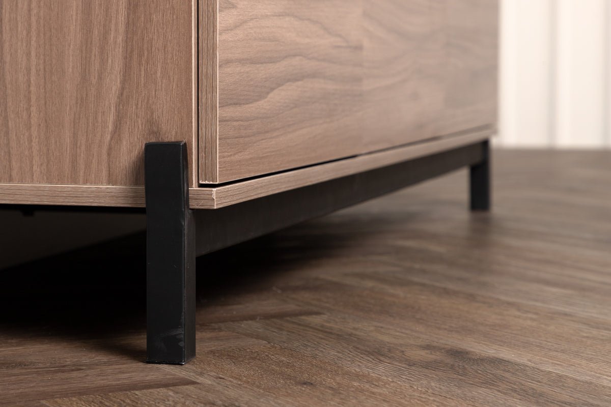 Designer TV-Lowboard Modano – Schwarz matt oder Walnussoptik