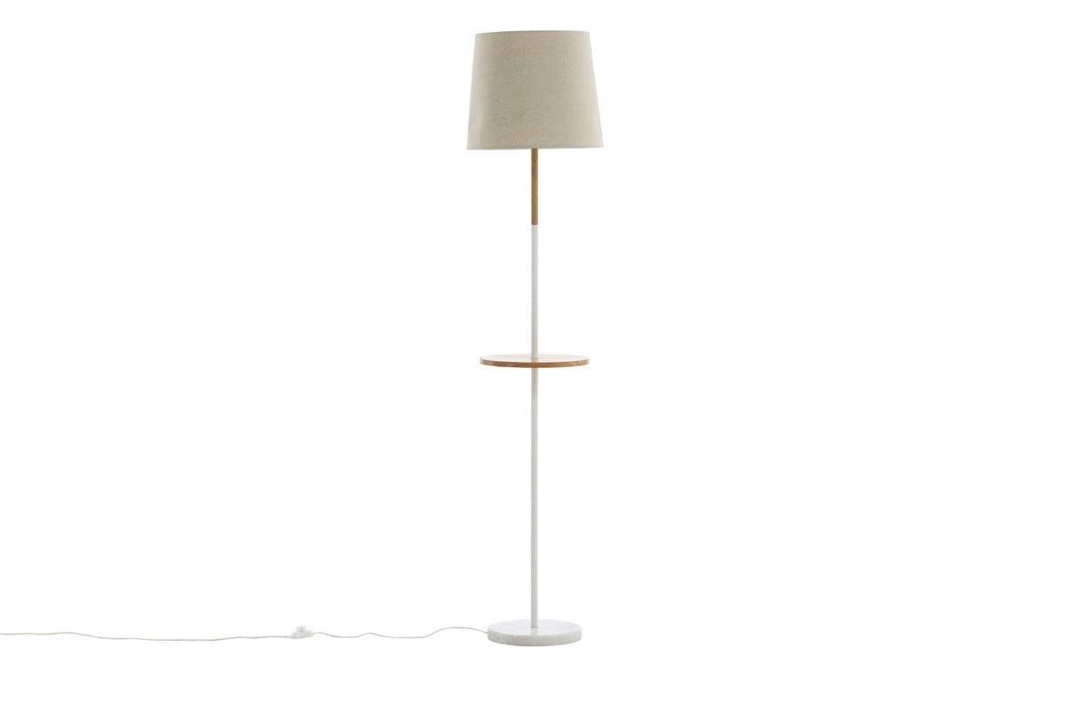Stehlampe „Lienz“ –  Sanftes Beige mit Reliefoberfläche