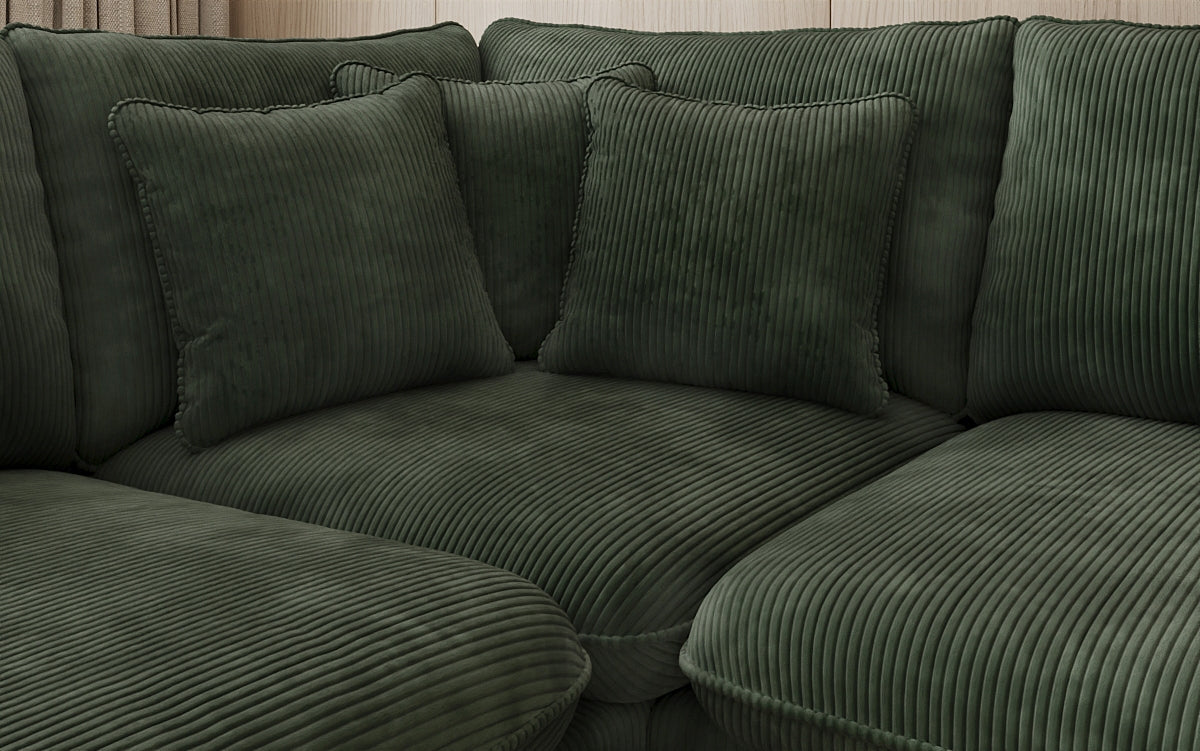 Designer Ecksofa Laguna mit Metallfüße in Cord