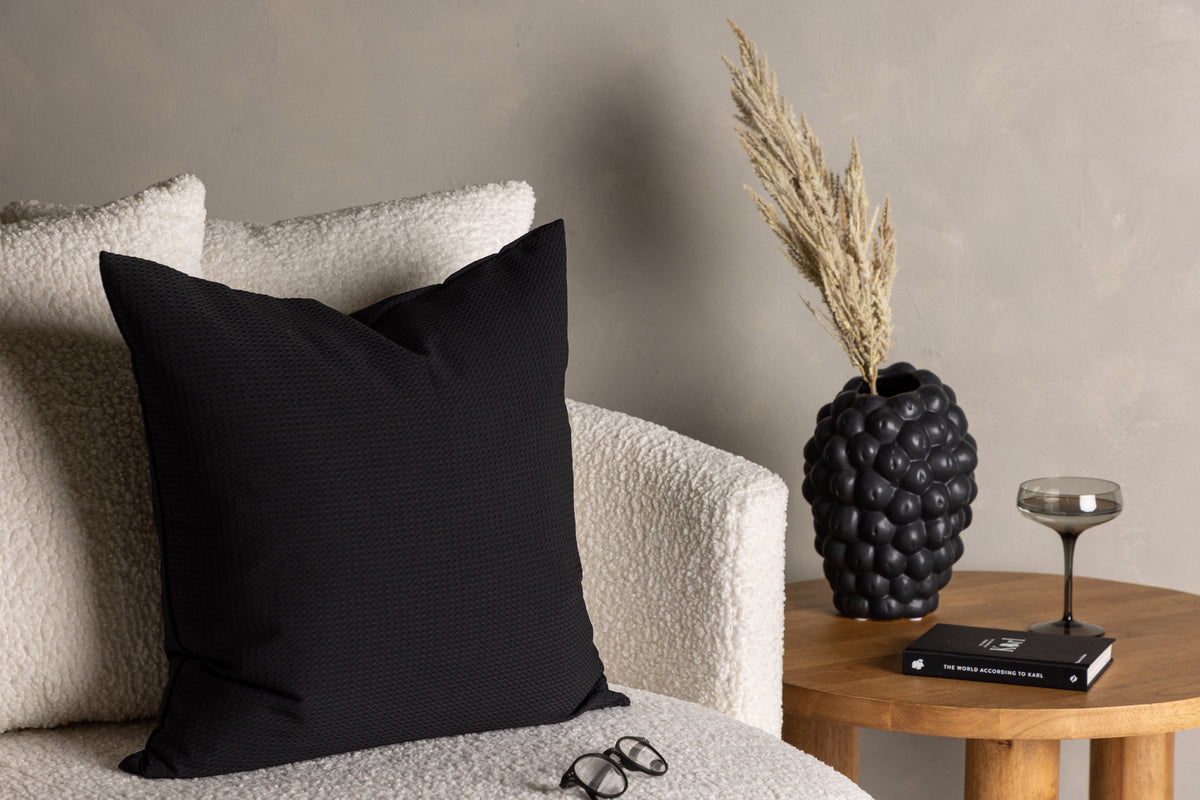 Kissenbezug Agatha - 50x50 cm in Schwarz, Grün und Dunkelbraun