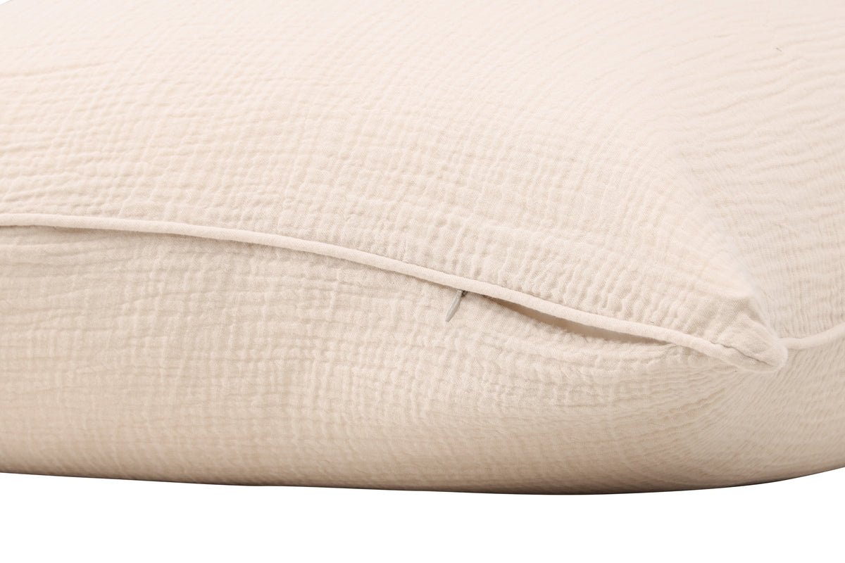 Kissenbezug Moments - 60x60 cm in Beige und Grau aus 100% Baumwolle