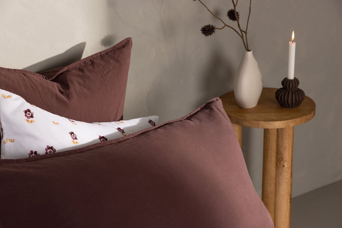 Kissenbezug Hygge - 50x90 cm in Braun, Beige und Weiß aus 100% Baumwolle